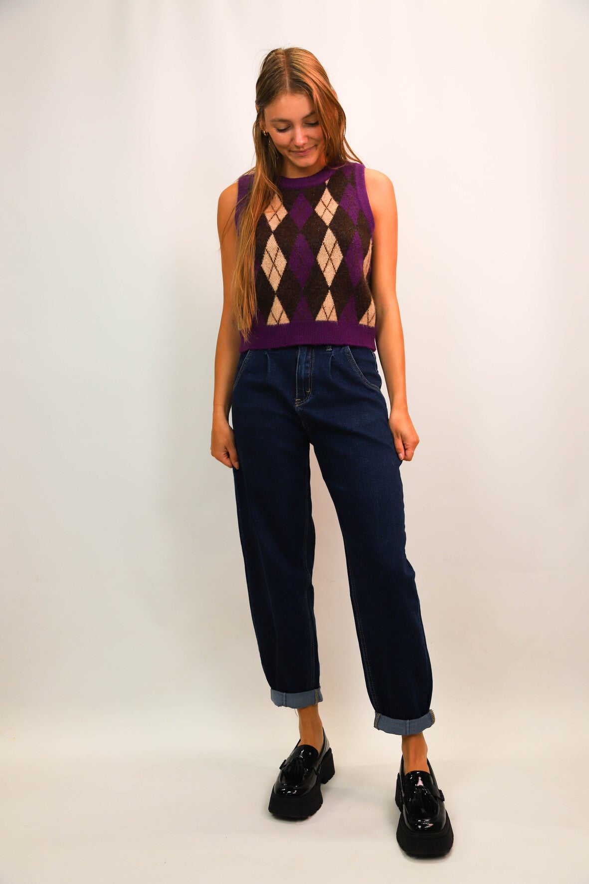Pull sans manches violet Taille S