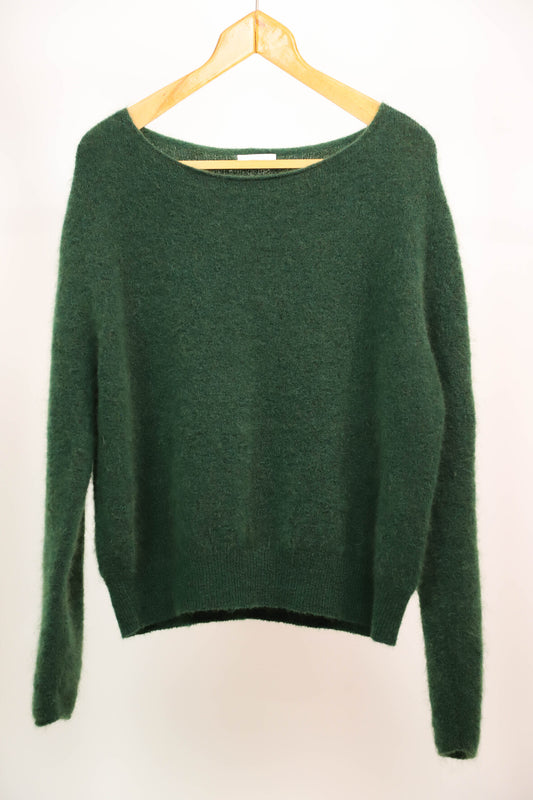 Pull vert en laine manche longue et col rond American Vintage Taille M/L - PEPITE