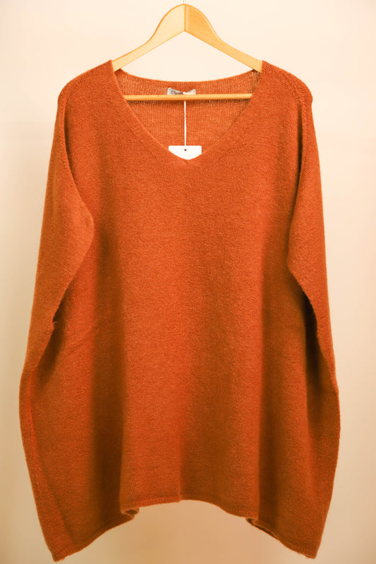 Pull marron, long sans manches C'MELODIE Taille Unique - NEUF et tout doux !
