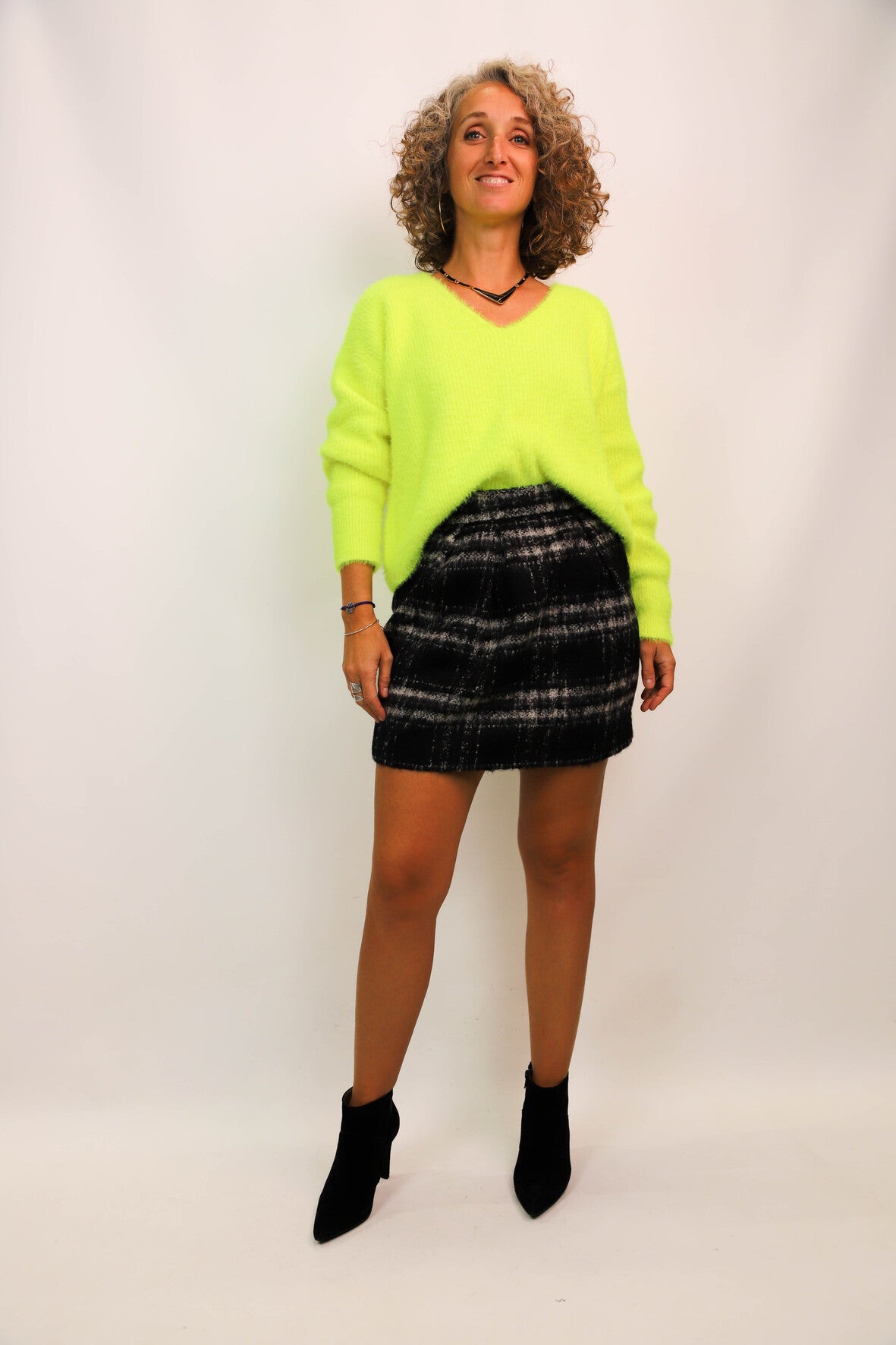 Pull jaune fluo taille Unique