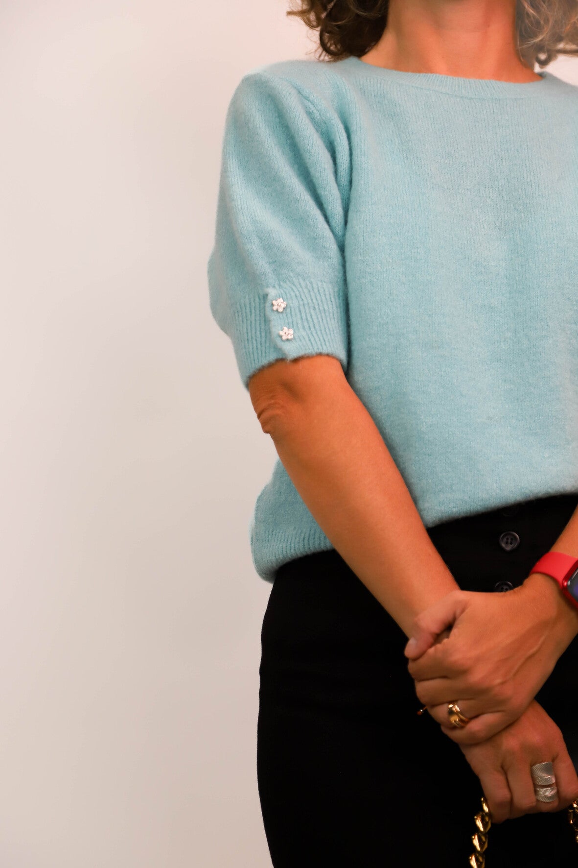 Pull manches courtes bleu Taille S