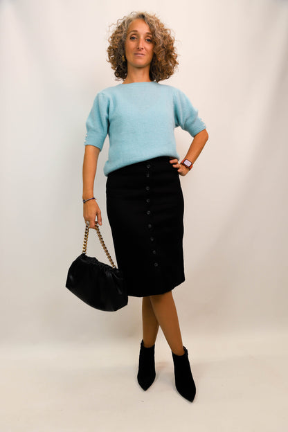 Pull manches courtes bleu Taille S