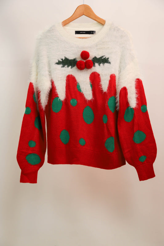 Pull de Noel rouge et blanc Vero Moda Taille L