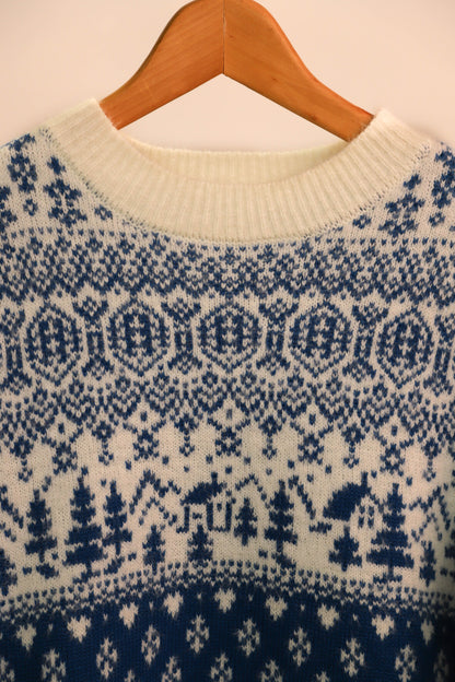 Pull bleu et blanc à motif Cache Cache Taille M