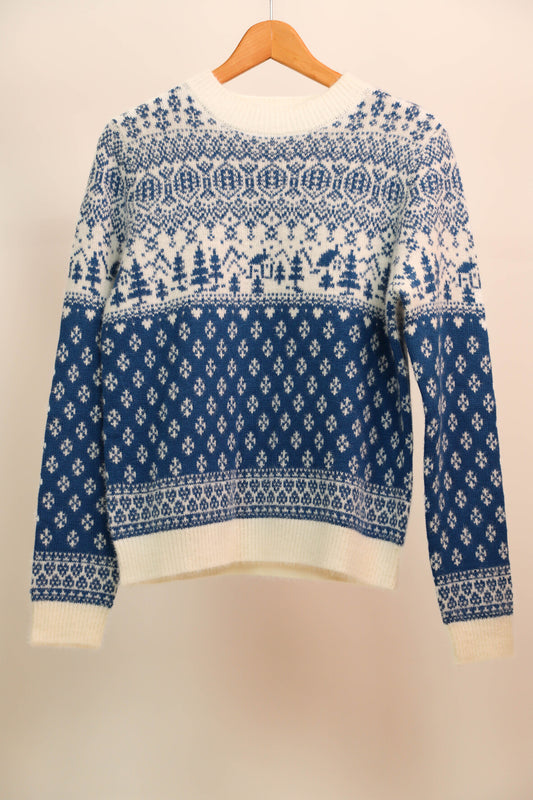 Pull bleu et blanc à motif Cache Cache Taille M