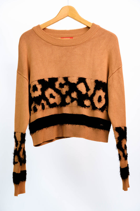 Pull beige et noir Guess Taille L