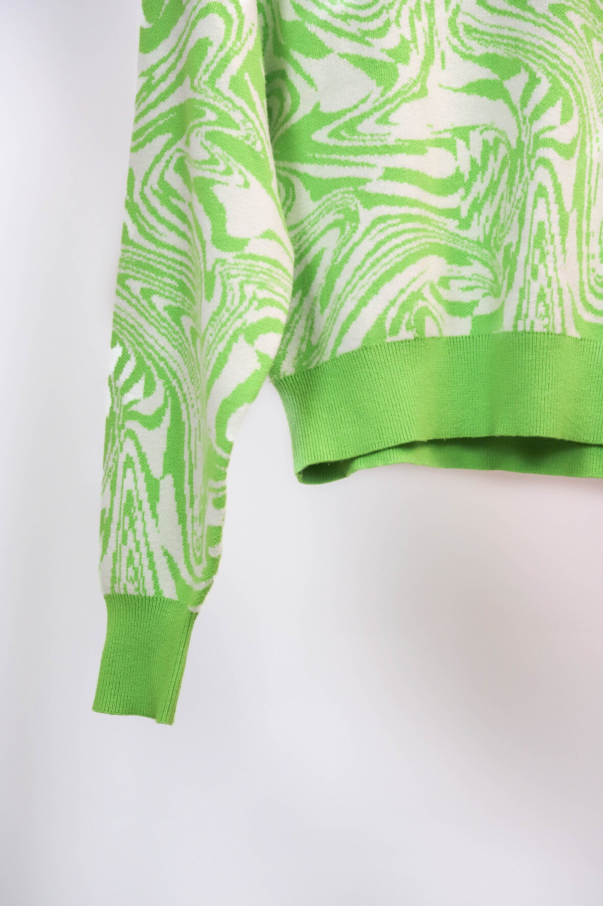 Pull vert et blanc Pieces Taille M