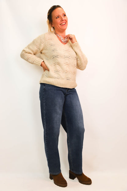 Pull écru Pieces Taille M