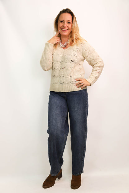 Pull écru Pieces Taille M