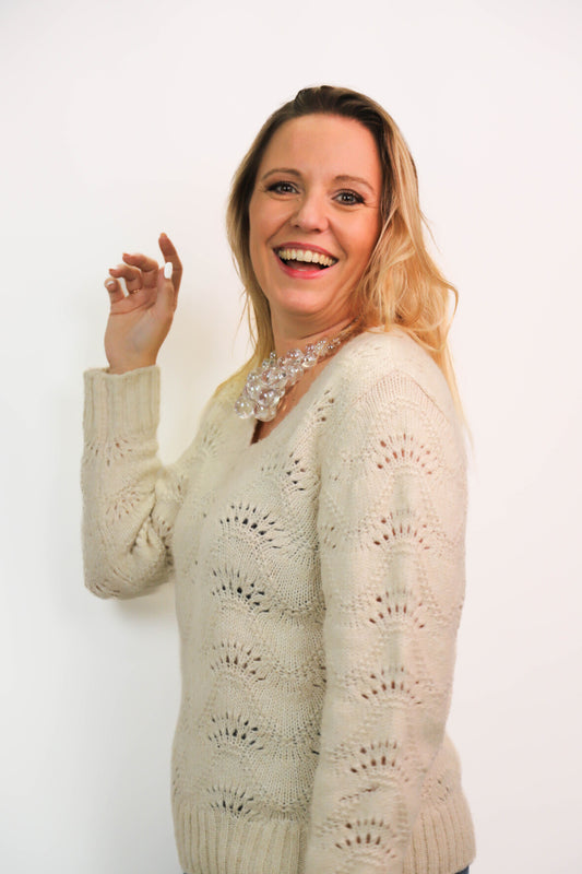 Pull écru Pieces Taille M