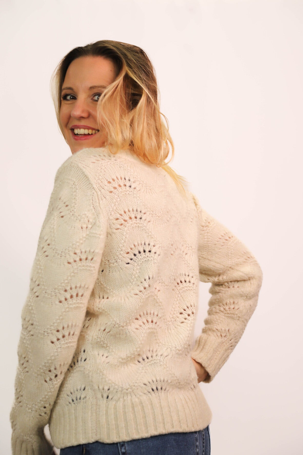 Pull écru Pieces Taille M