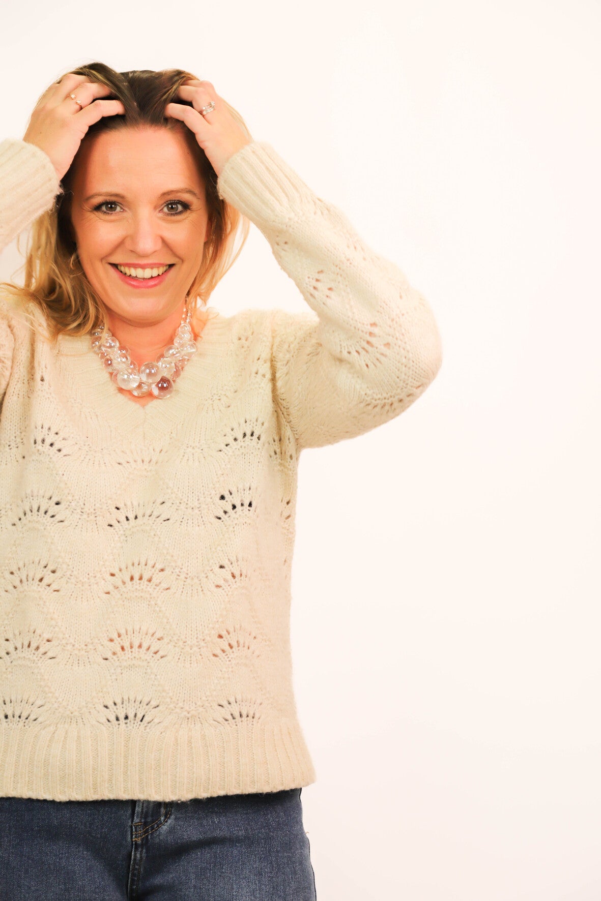 Pull écru Pieces Taille M