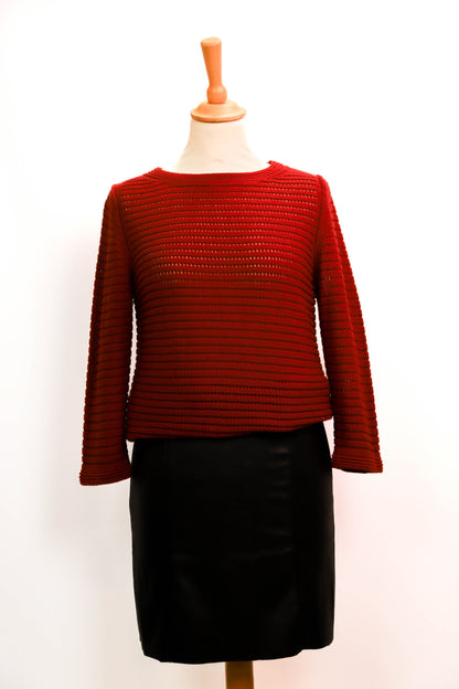 Pull ajouré rouge Natan Taille S - NEUF