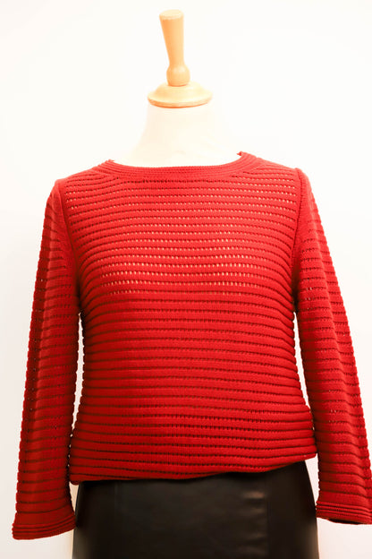 Pull ajouré rouge Natan Taille S - NEUF