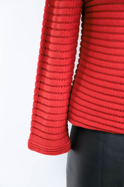 Pull ajouré rouge Natan Taille S - NEUF