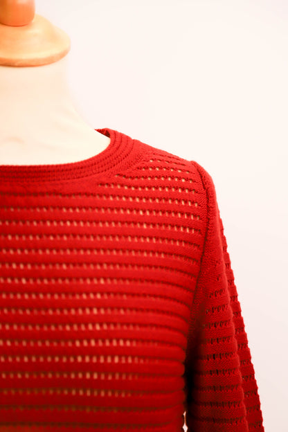 Pull ajouré rouge Natan Taille S - NEUF