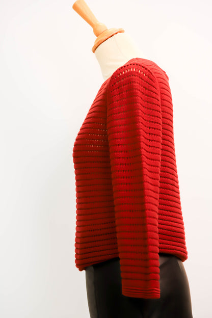 Pull ajouré rouge Natan Taille S - NEUF