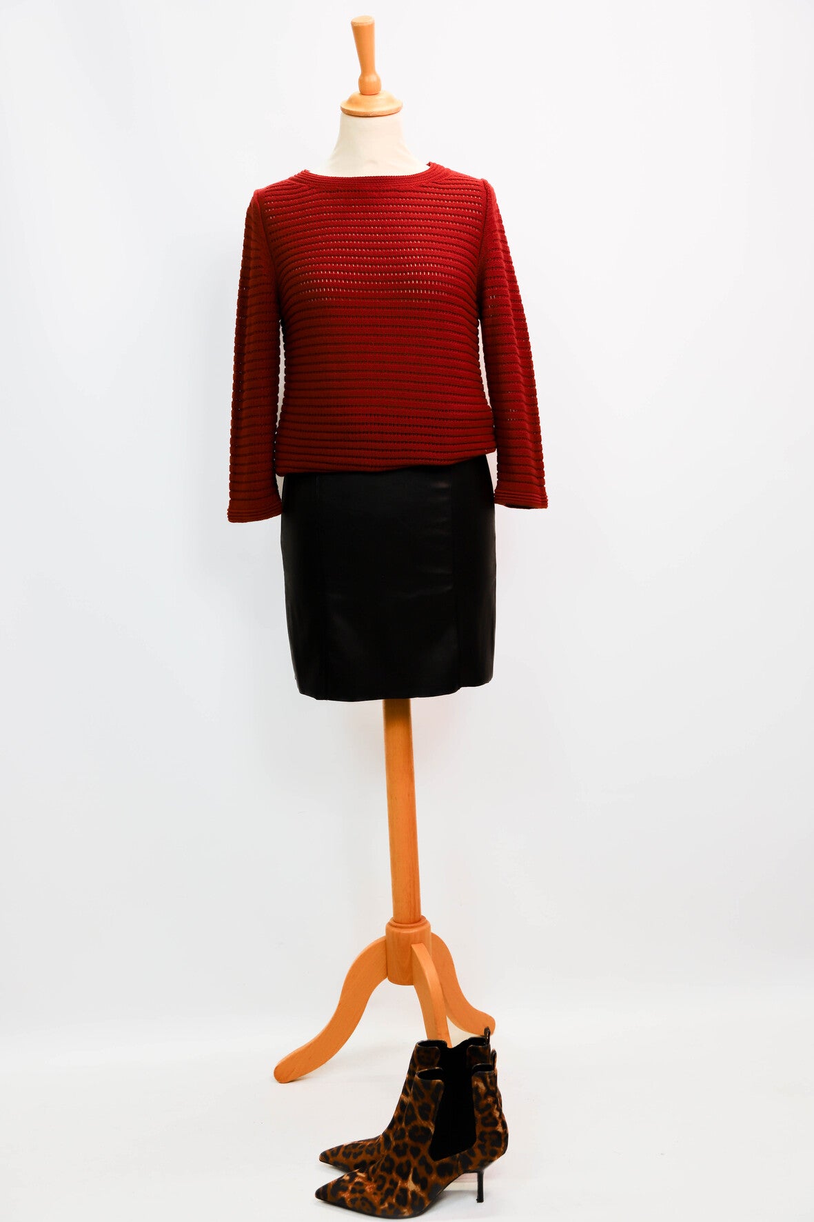 Pull ajouré rouge Natan Taille S - NEUF