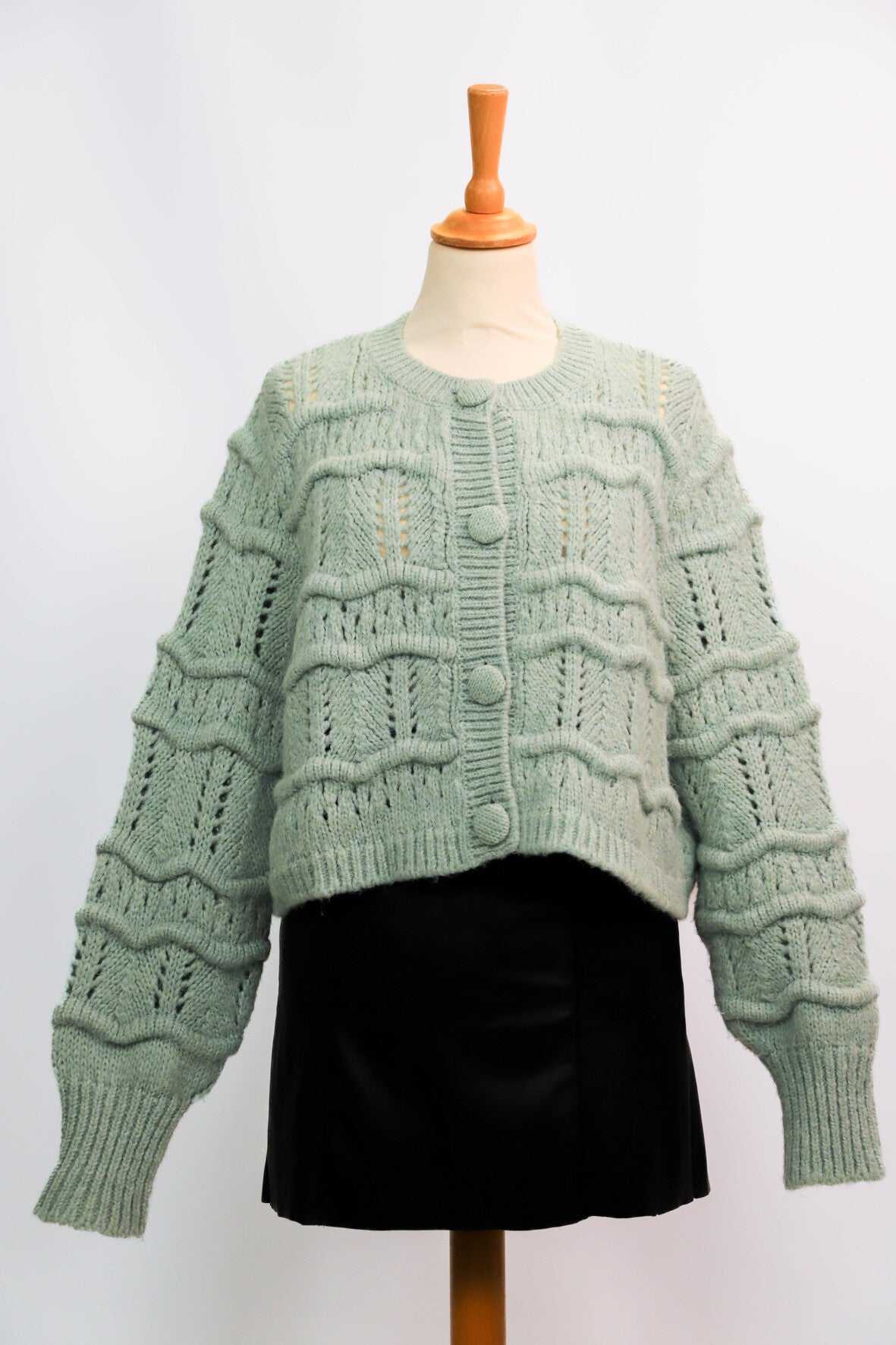 Gilet en maille vert amande Mango Taille L