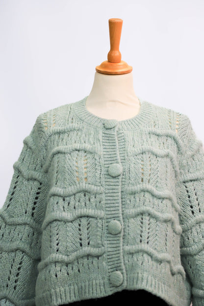 Gilet en maille vert amande Mango Taille L
