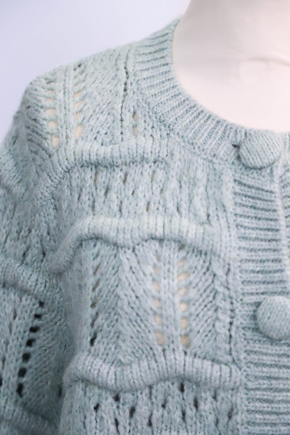 Gilet en maille vert amande Mango Taille L