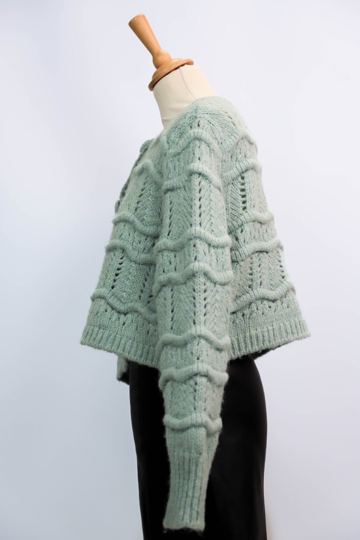 Gilet en maille vert amande Mango Taille L