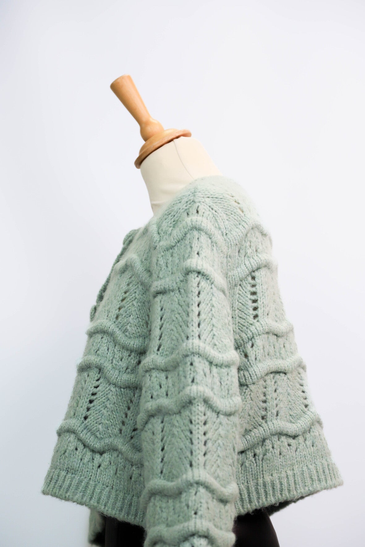 Gilet en maille vert amande Mango Taille L