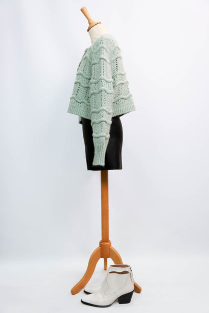 Gilet en maille vert amande Mango Taille L