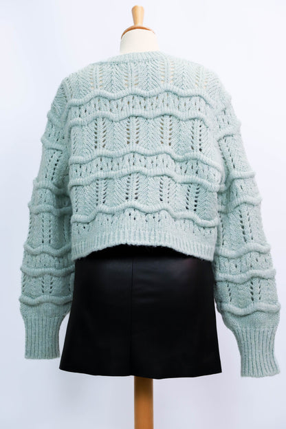 Gilet en maille vert amande Mango Taille L