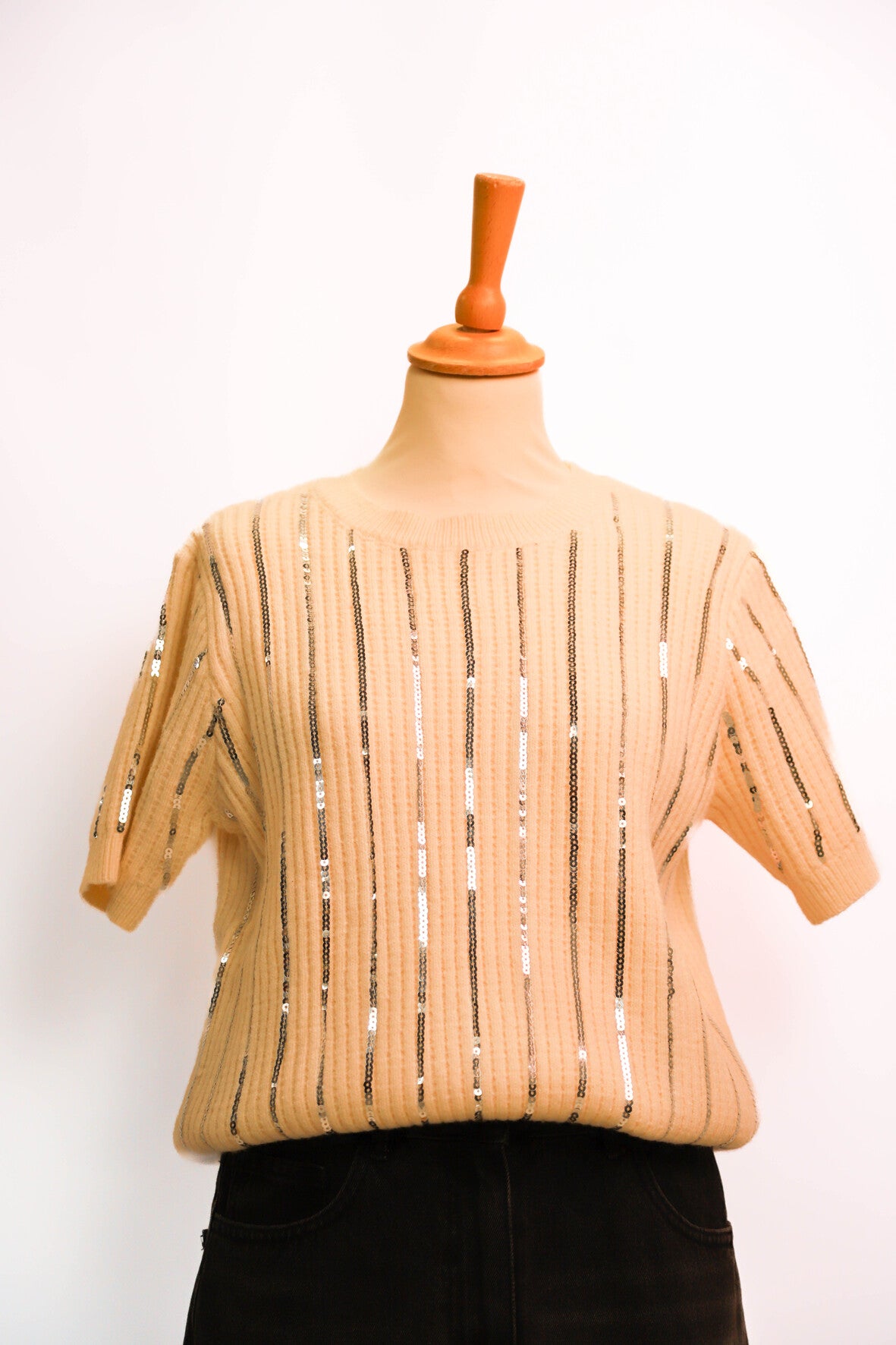 Pull manches courtes ecru SensUniq Taille Unique