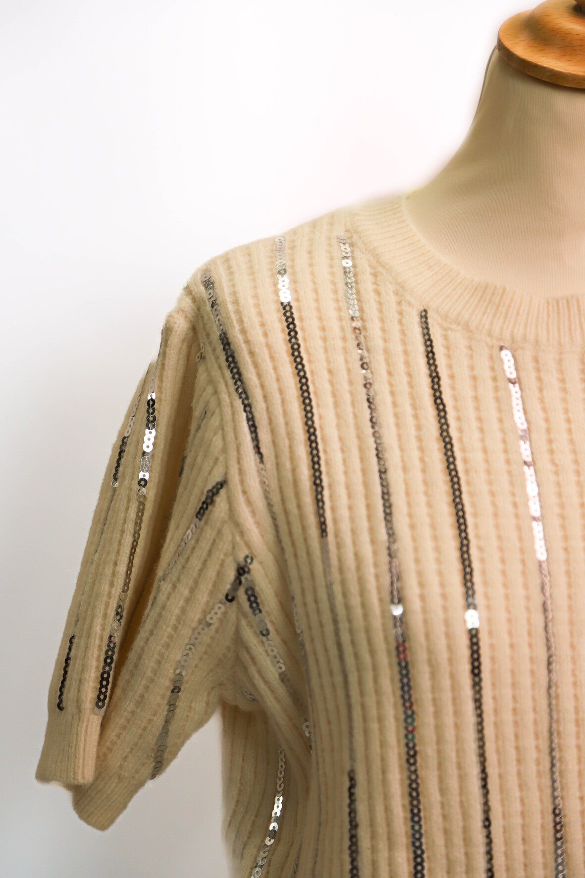 Pull manches courtes ecru SensUniq Taille Unique