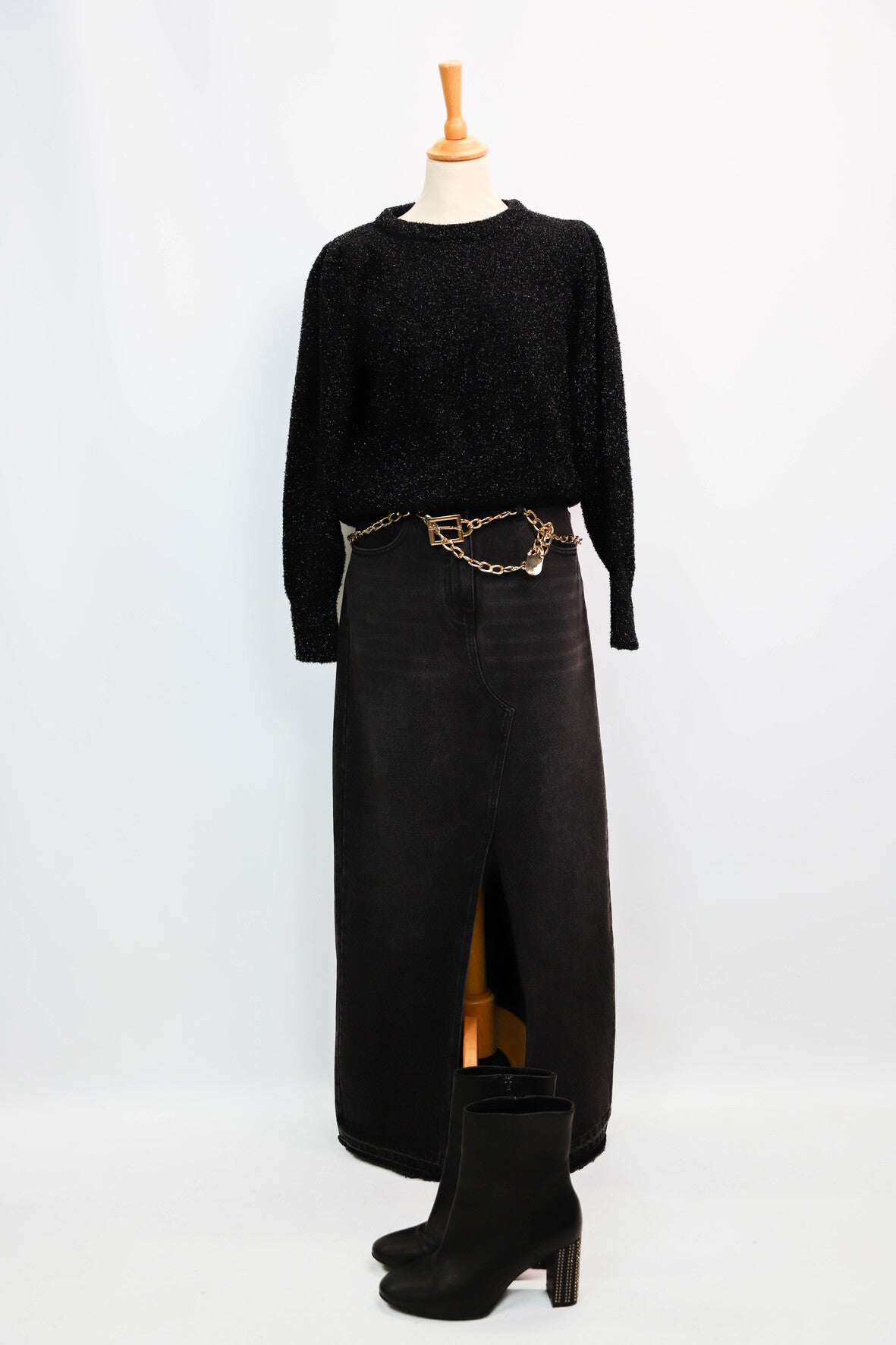 Pull pailleté noir Mango Taille S