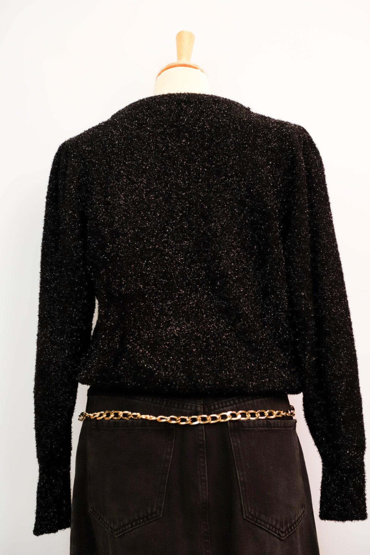 Pull pailleté noir Mango Taille S