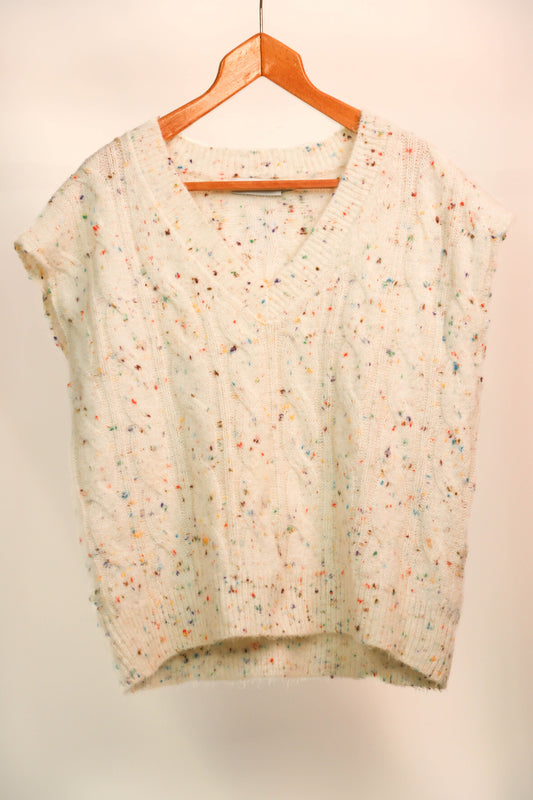 Pull sans manches blanc Desigual Taille M