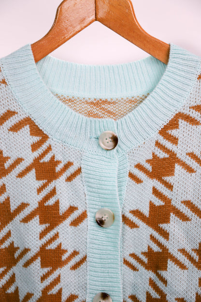 Gilet bleu et marron Taille M