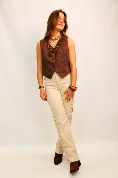 Gilet sans manches marron Emma Ella Taille M - NEUF