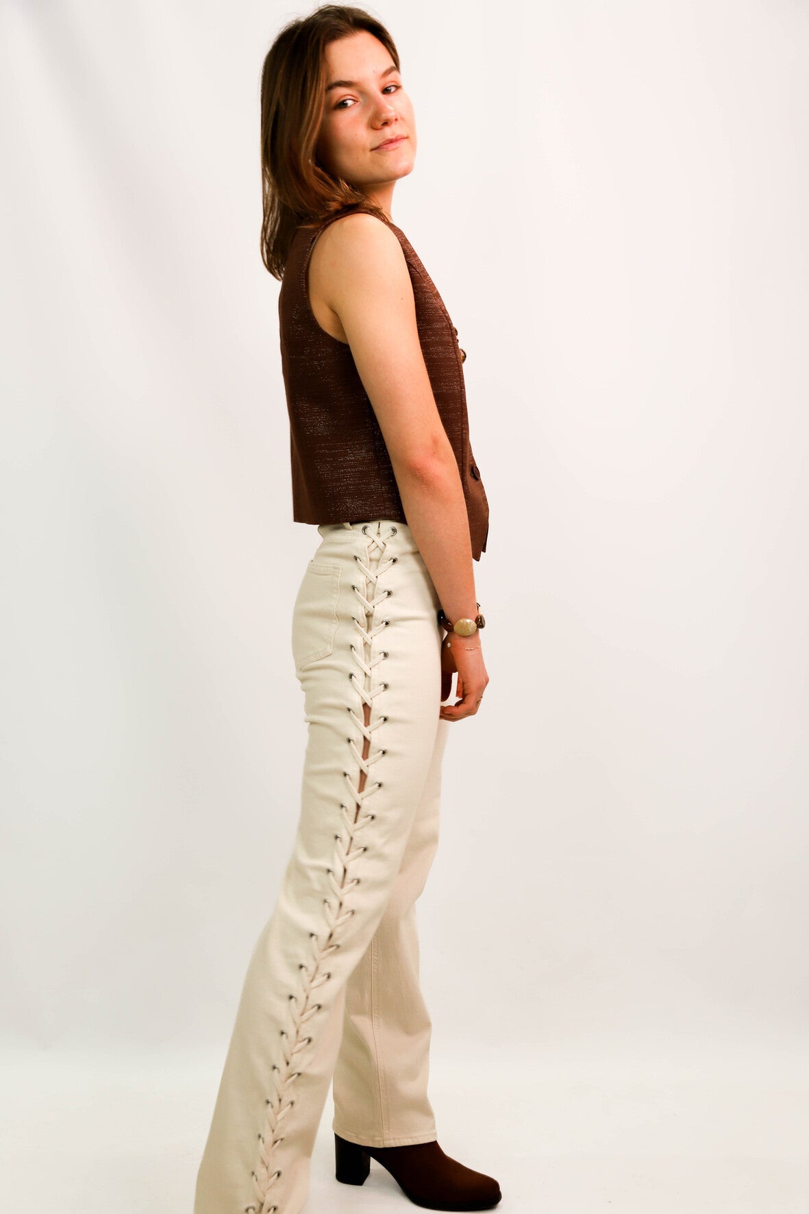 Gilet sans manches marron Emma Ella Taille M - NEUF