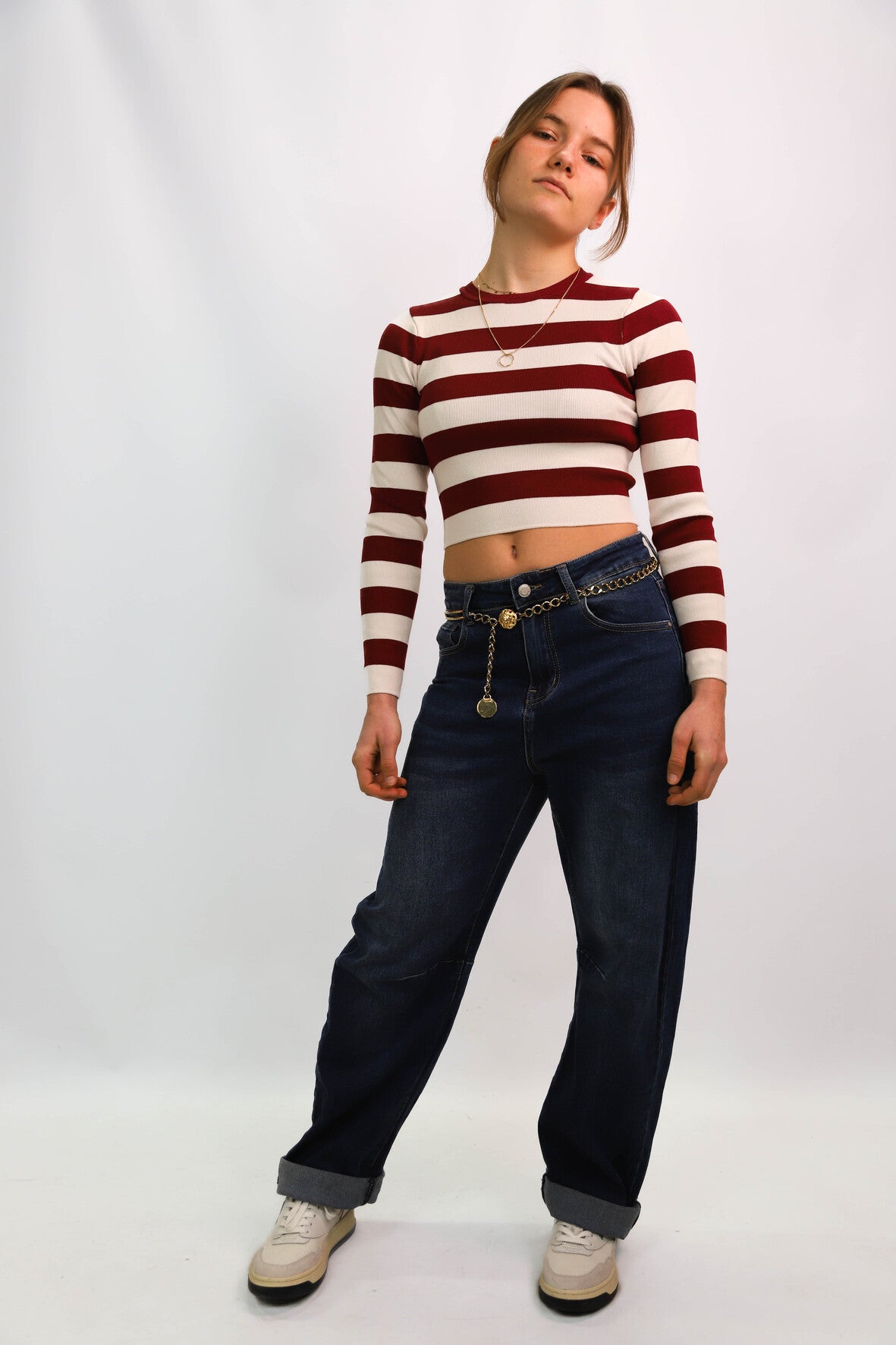 Pull rayé rouge et blanc Zara Taille M