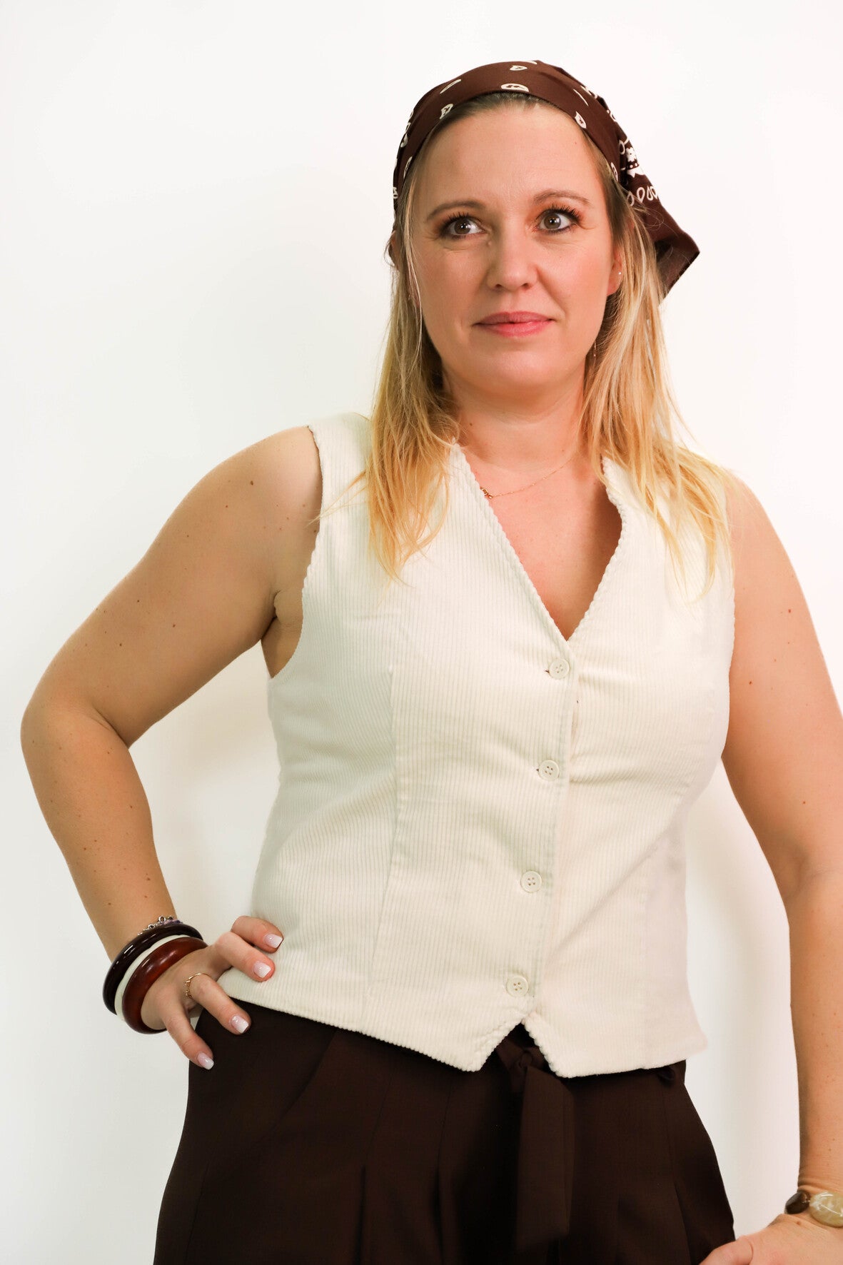 Gilet sans manches écru Etymologie Taille XL