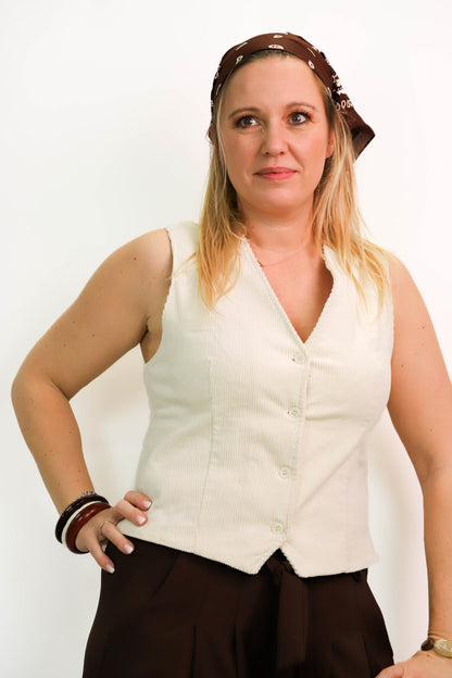 Gilet sans manches écru Etymologie Taille XL