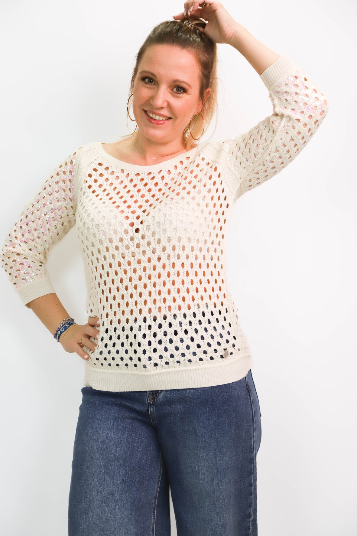 Pull écru Karl Lagerfeld Taille S