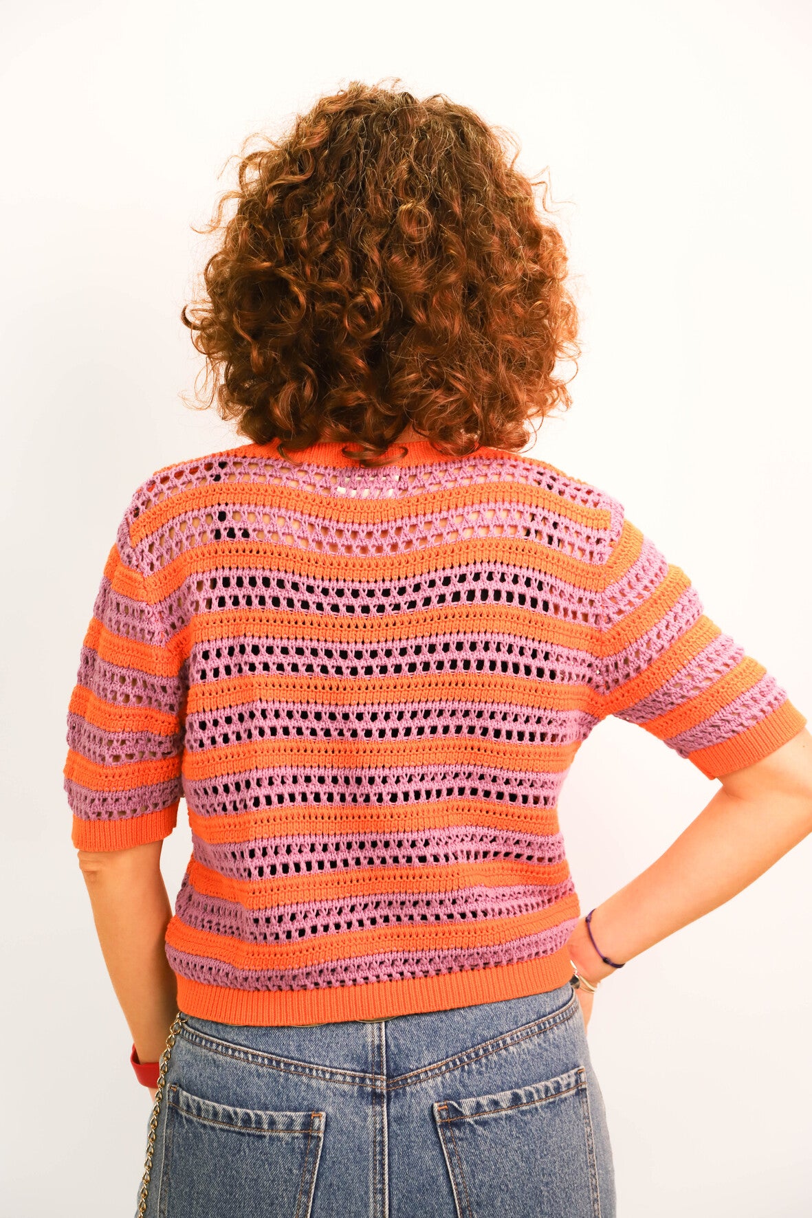 Pull orange et violet Easy Clothes Taille S/M