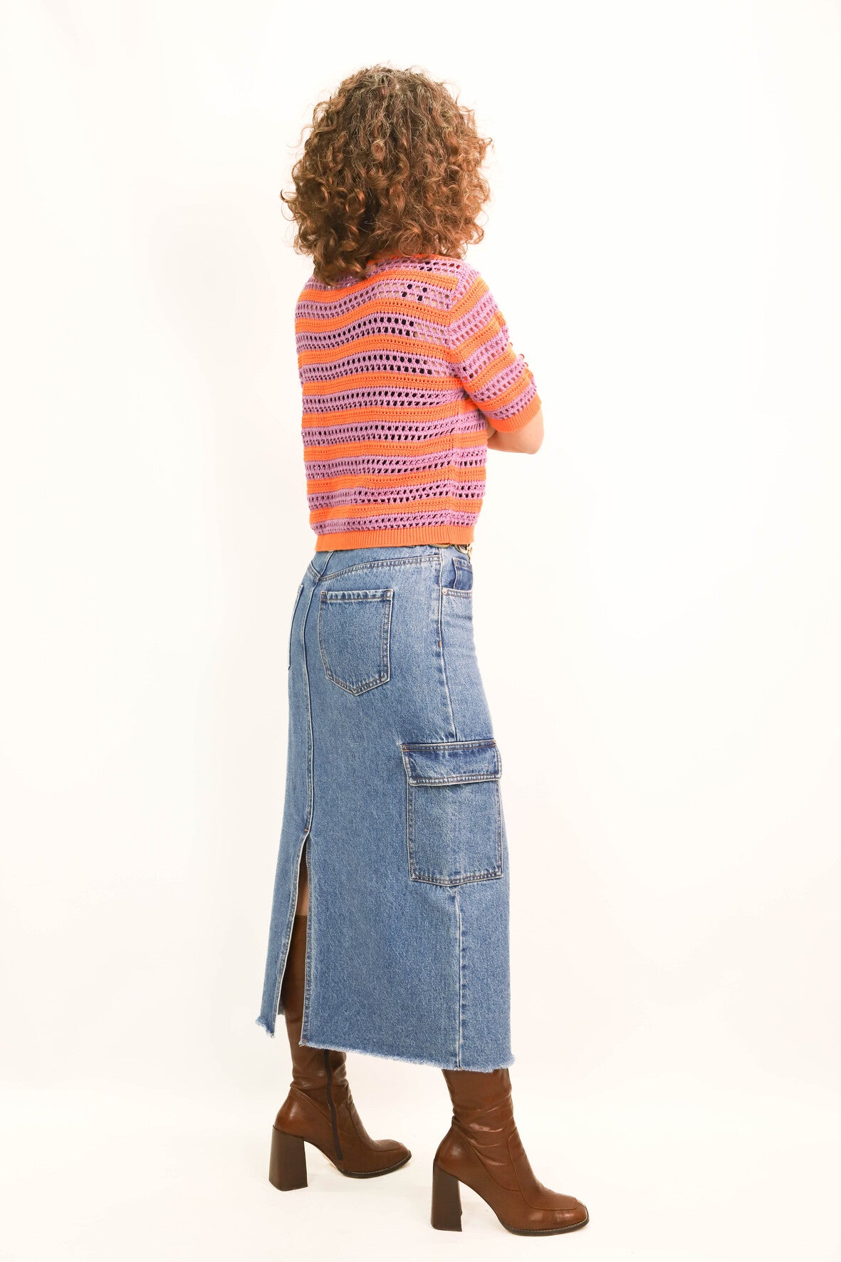 Pull orange et violet Easy Clothes Taille S/M