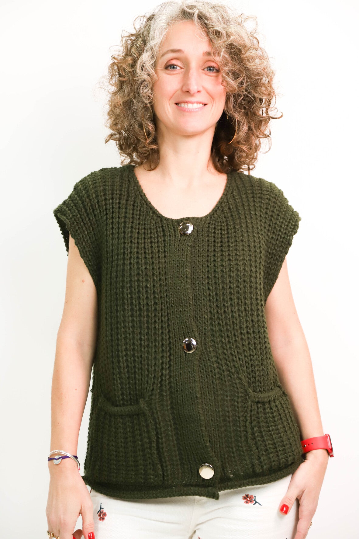 Pull sans manches kaki Emme en Ville Taille L - NEUF
