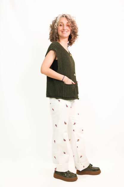 Pull sans manches kaki Emme en Ville Taille L - NEUF