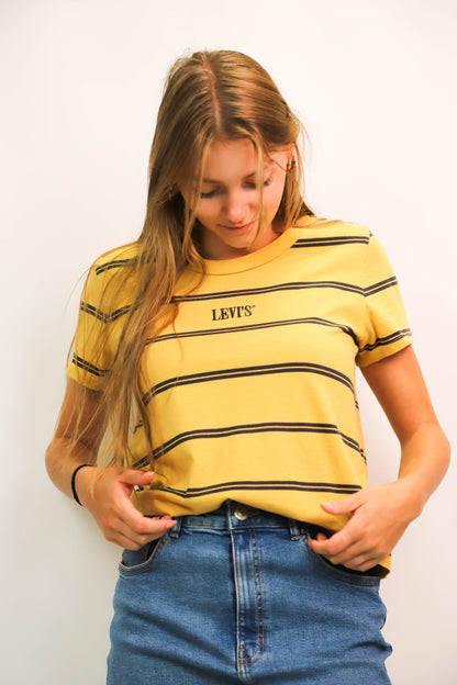 T-Shirt jaune rayé Levis Taille S