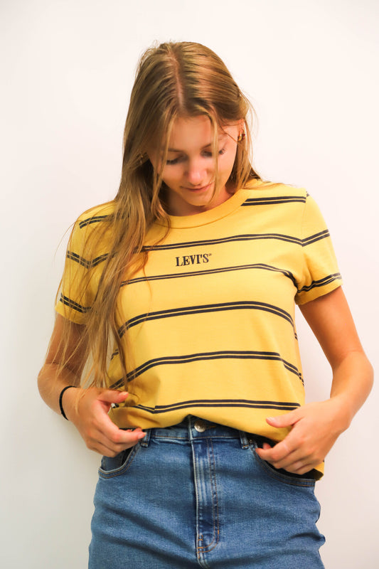 T-Shirt jaune rayé Levis Taille S