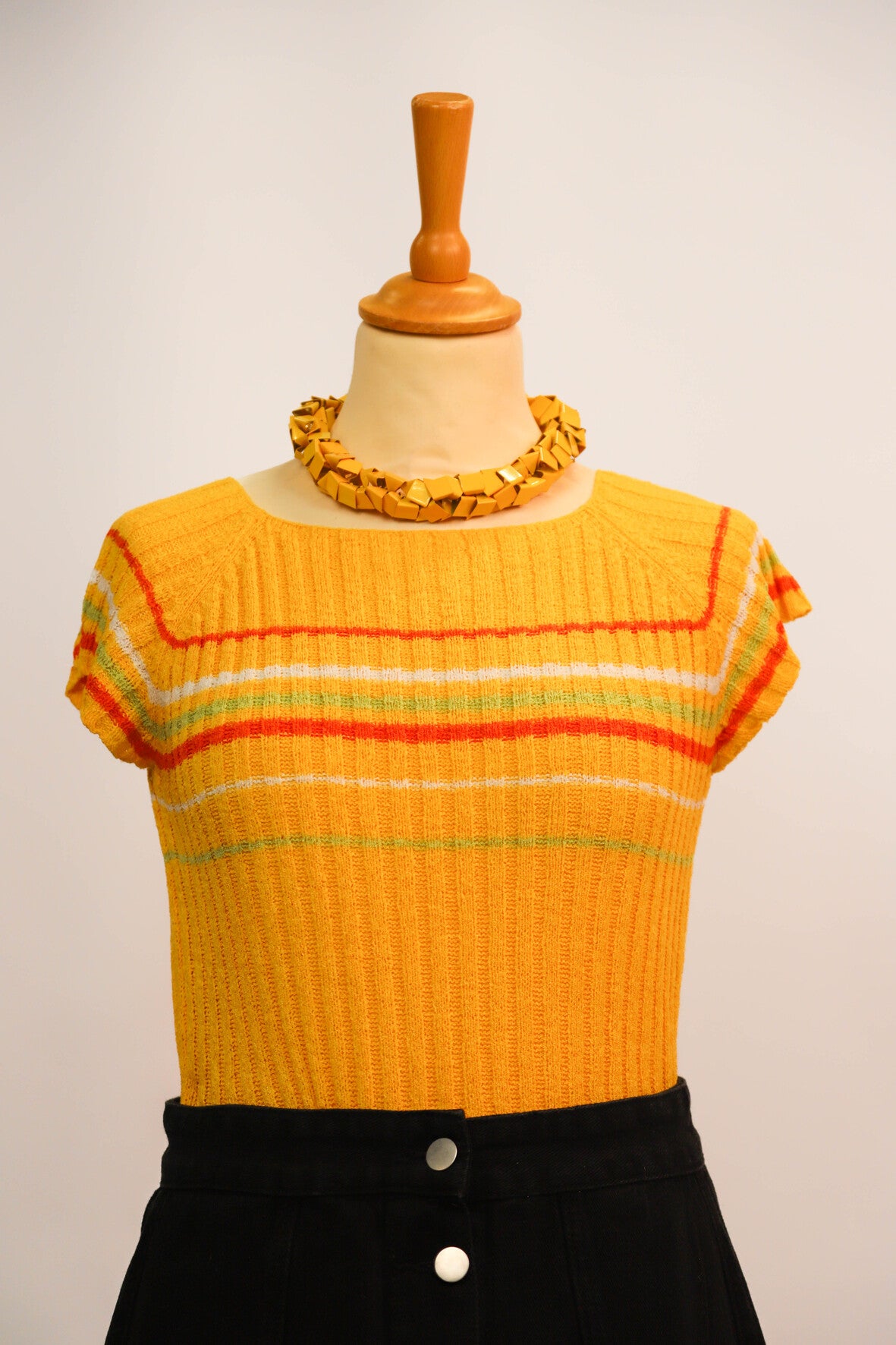 Tee shirt en maille jaune Green taille S