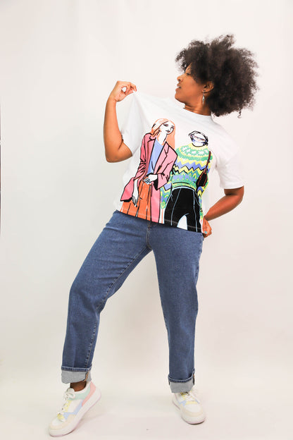 T-Shirt blanc Maison Onado Taille S/M et L/XL - NEUF