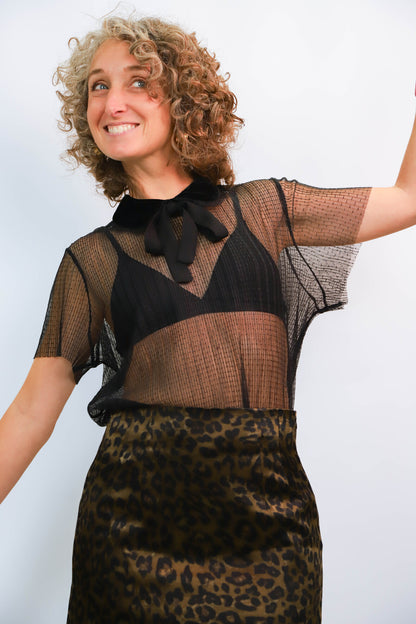 Blouse en tulle noire Taille L